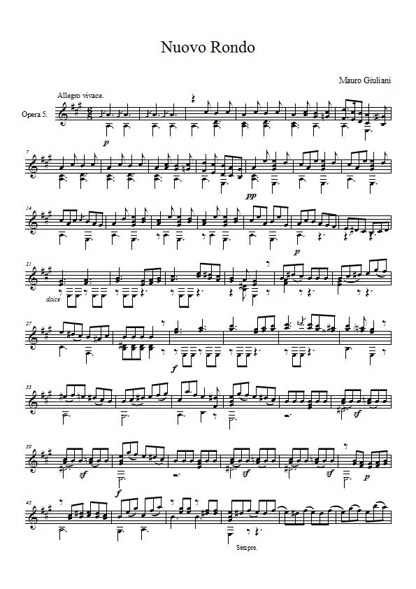 Nuovo Rondo Beispiel Nuovo Rondo von Mauro Giuliani