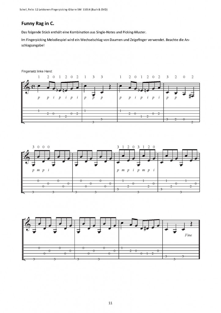 Probeseite 12 Lektionen Fingerpicking Gitarre Probeseite 12 Lektionen Fingerpicking Gitarre